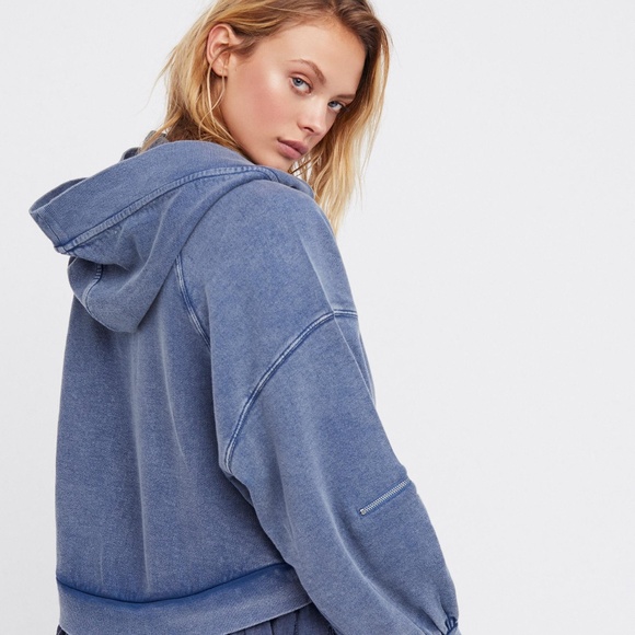 Free People Tops - Free People | Sweet Streets Blue Hoodie M